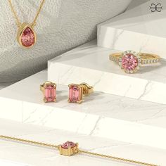 Blushing beauties crafted to perfection. Unveil the sparkle of love with our exquisite pink diamond collection. #pinkdiamond #jewelrycollection #diamondjewelry #pendant #ring #bracelet #gemstones #diamonds #finejewelry #modernjewelry #simpleandchic Colored Diamond Jewelry, Pendant Ring, Diamond Collection, Beauty Crafts, Jewelry For Men