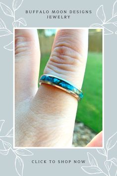 Looking for a gemstone ring to add to your collection or to gift to a loved one? This raw chrysocolla ring is handmade with stainless steel and skillfully crafted with love and attention to detail. Click through to shop for this piece and other gemstone jewelry! #jewelry #accessories #ring #handmade #boho #bohemian #dainty #chakra #witch #crystalhealing #fashion #giftsforher #gemstone #gift #valentines #turquoise Raw Turquoise Ring, Chrysocolla Ring, Moon Designs, Raw Turquoise, Handmade Jewelry Ring, Indie Jewelry, Southwestern Jewelry, Kingman Turquoise, Unique Handmade Jewelry