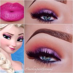 Beautifully inspired Creative Eyeshadow, Elsa Makeup, Disney Eye Makeup, Frozen Makeup, Disney Inspired Makeup, Disney Princess Makeup, Shadow Design, Diva Makeup, Princess Makeup