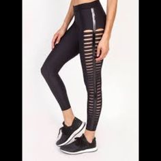 Sexy Leggings Sz Small. Feels Like Second Skin. Athleisure Leggings For Night Out, Edgy Black Workout Bottoms, Edgy Stretch Bottoms For Workout, Sporty Spring Activewear For Night Out, Ripped Leggings, Skull Leggings, Star Leggings, Shiny Leggings, Performance Leggings