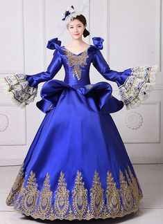 Royal Blue Embroidery Vampire Queen Masquerade Ball Gown Marie Antoinette Southern Belle Dress Theatrical Clothing Vestido     Condition: Brand New   Color:  As Picture   Material: Satins And Lace   Silhouette: Ball Gown   Sleeve Length: Long Sleeve   Dresses Length:Floor-Length   Neckline:Square Neck   Decoration: Lace   Style: Vintage   Includes: Dress + Hairdress Medieval Dress Princess, Southern Belle Dress, Masquerade Ball Gown, Rococo Dress, Blue Ball Gowns, Court Dresses, Vampire Queen, Senior Prom Dresses, Belle Dress