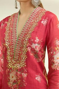 Shop for Gopi Vaid Embroidered Kurta And Sharara Set for Women Online at Aza Fashions Kurta And Sharara Set, Gopi Vaid, Kurta And Sharara, Red Kurta, Luxury Sale, Sharara Set, Embroidered Neckline, Set For Women, Festival Wear