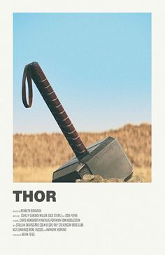 an image of a hammer stuck in the ground with text above it that reads thor