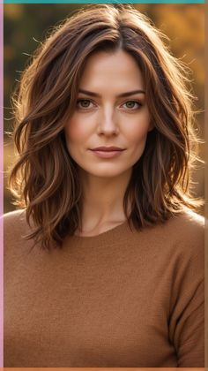 Haircut For Winter, Fall 2024 Hair Cut Trends Brunette, Autumn Haircuts 2024, 2024 Lob Hair Trends, Hair Style Trend 2024/2025, Mid Length Hair For Oval Face, Brown Hair Round Face, Fall Hair Cuts For Medium Length, Medium Length Hair Styles Fall 2024