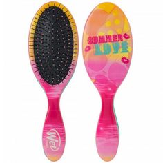 Wet Brush Original Detangler Disney Summer Crush Brush - Summer Love #BWRDISSUMLOV An award-winning brush that helps hair stay strong and healthy! The Original Detangler gently loosens knots, on wet or dry hair, without pulling or snagging. The moment you use it, you'll feel the difference, and never want to try another hairbrush again. • Exclusive, ultra-soft IntelliFlex® bristles glide through tangles on all hair types with ease• Minimize pain and protects against split ends and breakage• Lets you brush with less force, so you can detangle with less damage to your hair• 45% Less Damage. 55% Less Effort. 100% Happier Hair Detangler Brush, Barber Supplies, Ben Nye, Strong And Healthy, Detangling Brush, Wet Brush, Happy Hair, Summer Love, Blow Dryer