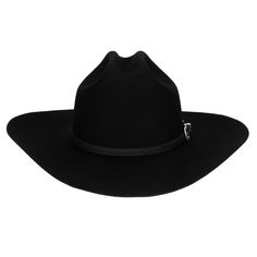 The Sixth Street Cowboy is a classic 4" brim, wool felt stiff brim cowboy hat with a leather western buckle band, perfect for the modern cowboy. The black color is neutral and flattering, and the stiff brim ensures durability and style. Features: Color: BlackMaterials: 100% WoolSize: 57cmBrim Size: 4"Adjustable Fitted Western Felt Hat For Winter, Western Fitted Felt Hat For Winter, Western Style Fitted Felt Hat For Winter, Winter Western Fitted Felt Hat, Black Western Top Hat For Ranch, Black Western Style Top Hat For Ranch, Classic Black Felt Hat For Rodeo, Classic Black Hat Bands For Ranch, Black Western Top Hat For Rodeo