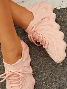 Lace-up Knit Breathable Sneakers Octopus Shoes, Basket Sport, Sock Sneakers, Shoe Tags, Knit Sneakers, Breathable Sneakers, Mesh Material, Lace Up Heels, Trendy Shoes