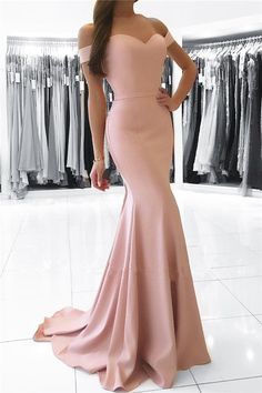 Babyonlinedress custom made 2018 Sexy Prom Dress Mermaid style, Off the Shoulder Formal dresses is the fashion design with top quality,lowest price and fast shipping,good feedback Pink Prom Dresses Mermaid, Simple Long Dress, Simple Prom Dress Long, Pink Prom Dress, Pink Prom, Formal Party Dress, Mermaid Evening Dresses, Dress Prom, Long Bridesmaid Dresses