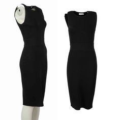 New With Tags Size Medium Black Synthetic Knee Length Dress Bodycon And Stretchy White Contrast Panel On Shoulder Round Neckline 75% Rayon, 23% Nylon And 2% Elastane Sleeveless Midi Dress For Office, Sleeveless Stretch Midi Dress For Office, Sleeveless Bodycon Midi Dress For Office, Black Sleeveless Bodycon Office Dress, Black Sleeveless Bodycon Dress For Office, Sleeveless Black Bodycon Dress For Work, Sleeveless Bodycon Dress For Work, Black Sleeveless Bodycon Dress For Work, Bodycon Sleeveless Dress For Work