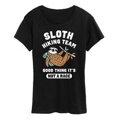 She will love showing off her style with this Women's Sloth Hiking Team Graphic Tee. FEATURES Short sleeves CrewneckFABRIC & CARE Solid Color: Cotton ; Heather Colors: Cotton/Polyester Machine wash Imported Size: Large. Color: Black. Gender: female. Age Group: kids. Funny Shirts Women, Hiking Shirts, Hiking Women, Top Graphic Tees, How To Show Love, Print Pullover, Graphic Tees Women, Sloth, Her Style