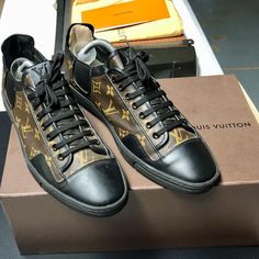 Louis Vuitton Sneakers 8.5 Great Condition, Used Very Little. Original Box And Dust Bag. Unisex Street Style Logo, Shoes Louis Vuitton, Louis Vuitton Sneakers, Louis Vuitton Shoes, Logo Color, Mens Shoes Sneakers, Front Row, Louis Vuitton Monogram, Black And Brown