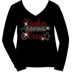 "Christmas Cookie Baking Crew Rhinestone or Holographic Spangle Bling Family Tees, Short, long sleeve tshirt or sweatshirt Our matching youth shirt can be found here: https://www.etsy.com/listing/1119429697/christmas-cookie-baking-crew-youth Add some sparkle to your life in our holographic spangle or rhinestone shirts! What's the difference? We have a detailed comparison chart in the product photos to help you decide along with detailed sizing charts and color options for your bling. Shop with c Merry Christmas Sparkle, Christmas Bake Off, Christmas Cookie Baking, Cookie Baking Crew, Bling Shirt, Holiday Cookies Christmas, Christmas Sparkle, Bling Shirts, Rhinestone Shirts