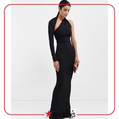 in stock One Shoulder Gown, Extra Long Sleeves, Gowns Online, Halter Neckline, Manhattan, Halter Dress, One Shoulder, Pick Up, In Store