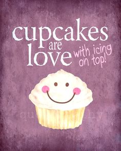 cupcakes are love with icing on top