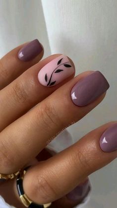 Fall Gel Nails, Simple Gel Nails, Purple Nail, Cute Gel Nails, Thanksgiving Nails, Short Nail Designs