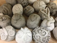 many different shapes and sizes of clay