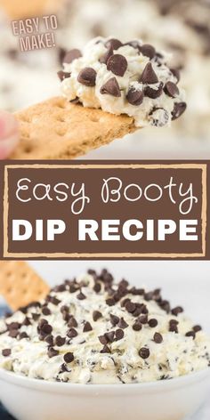 easy and delicious dip recipe with chocolate chips on top