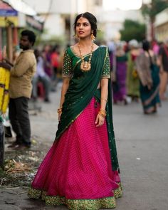 Lehenga Sari, Traditional Dressing, Sari Lehenga, Langa Voni, Lehnga Dress, Designer Bridal Lehenga