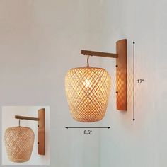 Bamboo Single-Bulb Wall Mounted Lamp: Handcrafted Corridor Light Fixture In Contemporary Wood Design Wall Lamp Plug In Bedroom Wicker, Wall Mounted Lights Bedroom Wood, Wall Mounted Bedside Lamps Boho, Wicker Wall Light Fixture, Corridor Lighting, Wall Light Fixture, Bamboo Wall, Wall Mounted Lamps, Wood Shades