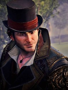 a man wearing a top hat and leather jacket in the video game devil may cry