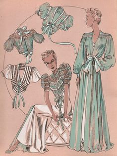 Vintage Clothes Patterns, Vintage Fashion 1930s, 20th Century Fashion, Fashion Drawing Dresses, 1930s Fashion