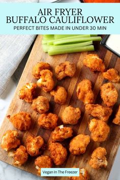 the recipe for air fryer buffalo cauliflower perfect bites made in under 30 minutes