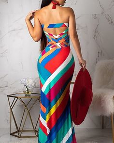 Sexy Printed Backless Sleeveless Dress sold by Womens Style on Storenvy Tube Maxi Dresses, Tube Top Dress, Strapless Maxi, Women Maxi, Trend Fashion, Shop Maxi Dresses, Outfits Summer, Clothing Dresses, Womens Maxi Dresses