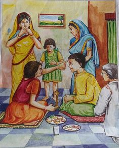 Bhai Phota drawing picture water colour Bhai Phota Drawing, Senary Drawing, Art Lesson Kids, Figurative Composition, Subject Drawing, Intermediate Drawing, Merry Christmas Drawing, Students Drawing, Good Composition