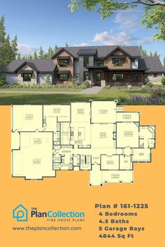 large traditional house plans, Plan # 161-1225 Barndominium Floor Plans 2 Story, 5 Bedroom Barndominium Floor Plans, Mother In Law Apartment, 5 Bedroom Barndominium, Traditional Style Home, Exterior Wall Materials, Porch Plans, In-law Apartment, Floor Plans 2 Story