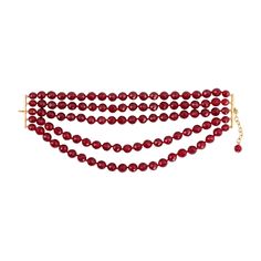 Chanel (Made in France) Gilded metal choker composed of several strands of red facetted beads. 2cc9 Collection. Additional information: Dimensions: Length: 34 cm to 39 cm (13.38" to 15.35") - Width: 8 cm (3.15") Condition: Very good condition Seller Ref number: CB101 Elegant Red Multi-strand Beads, Elegant Red Choker With Round Beads, Red Choker Necklaces For Formal Occasions, Elegant Red Beaded Choker, Red Choker Necklace For Formal Occasions, Formal Red Choker Necklaces, Formal Red Choker Necklace, Elegant Red Faceted Bead Pearl Necklace, Formal Red Faceted Beaded Necklaces