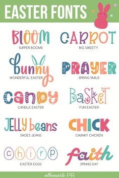 Adorable Easter Fonts for Spring Easter Fonts Alphabet, Easter Fonts Free, Digital Letter Design, Spring Fonts Alphabet, Canva Cute Fonts, Fun Handwriting Fonts, Easter Cricut Projects, Free School Fonts, Easter Letters