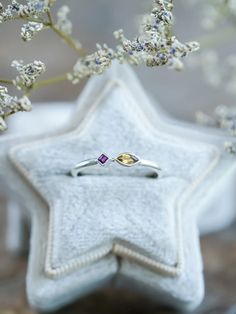 Two colors collide in this dainty citrine and ruby ring. Each piece of our jewelry is handcrafted with love. Yellow Sterling Silver Birthstone Ring, Yellow Birthstone Ring In Sterling Silver, Yellow Sapphire Birthstone Promise Ring, Yellow Sapphire Promise Ring Birthstone, Yellow Birthstone Ring For Promise, Yellow Birthstone Promise Ring, Yellow Multi-stone Sterling Silver Rings, Gold And Silver Rings, Ethical Jewelry