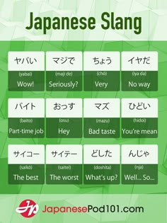 Japanese Slang Words In Japanese, Japanese Slang, Free Podcasts, Japanese Lessons, Japanese Study, Materi Bahasa Jepang