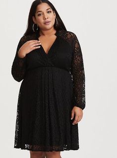 Black Lace Pleated Skater Dress, DEEP BLACK, hi-res Wedding Guest Dresses With Sleeves, Spring Wedding Guest Dresses, Pleated Skater Dress, Plus Size Wedding Guest Dresses, Spring Wedding Guest, Spring Wedding Guest Dress, Plus Size Spring, Dress Alterations, Lace Skater Dress