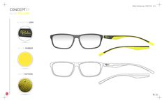 SS16 AFFLELOU - Sport Chic on Behance Sporty Glasses, Logo Yellow, Sports Eyewear, Kids Glasses, Wood Spoon, Sport Chic, Kids Sports, Visual Identity