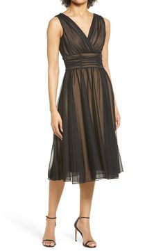 Connected Apparel Chiffon Overlay Fit & Flare Dress | Nordstrom Black Tie Optional Dress Women, Cocktail Dress Nordstrom, Fit And Flare Cocktail Dress, Cocktail Dress Wedding Guest, Flair Dress, Fall Wedding Guest Dress, Chiffon Overlay, Floral Sheath Dress, Dress The Population