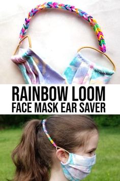 Lanyard Diy, Rainbow Loom Patterns, Diy Lanyard, Rainbow Loom Bands, Mask Lanyard, Rainbow Loom Bracelets, Easy Face Mask Diy, Easy Face Masks, Cute Face Mask