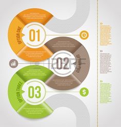 three circles with numbers and arrows for info design