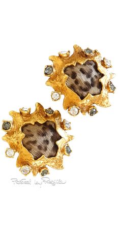 Circa 1980's Christian Lacroix Leopard Stud Earrings | House of Beccaria~ Christian Lacroix Jewelry, Leopard Prints, Fashion Themes, Leopard Fashion, Safari Style, Vintage Couture, Vintage Clip, Beautiful Clothes