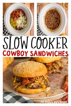 this slow cooker cowboy sandwich is the perfect way to use up leftover shredded meat