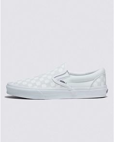 Vans | Classic Checkerboard Slip-On True White/True White Classics Shoe White Vans Shoes, Wedding Vans, Vans Checkerboard Slip On, Vans Slides, White Checkered Vans, Pay Check, Checkerboard Vans, Birthday 2023, Checkered Shoes