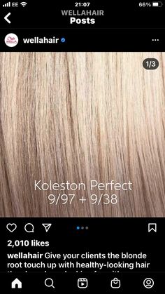 Beige Blonde Hair Color Formula, Wella Koleston Perfect Formulas, Beige Blonde Hair Color, Wella Toner, Toner For Blonde Hair, Beige Blonde Hair, Hair Toner, Wella Color, Blonde Roots