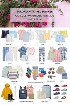 the european travel summer capsule wardrobe for kids