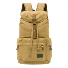 Color: Khaki Canvas Backpack Men, Canvas Rucksack, Tactical Backpack, Outdoor Backpacks, Retro Men, Explore Travel, Travel Duffel, Outdoor Men, Teenage Boys