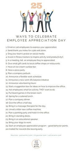 the 25 ways to celebrate employee appreciation day