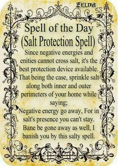 Salt Protection Spell, Salt Protection, Protection Spell, Magic Spell Book, Under Your Spell, Witch Spell Book, Protection Spells