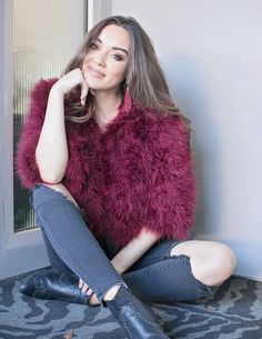 Lourdes - Crop Jacket in Merlot - Le NUAGE Luxe Elegant Winter Wedding Fur Coat, Glamorous Fall Wedding Outerwear, Chic Winter Wedding Outerwear, Marabou Feathers, Feather Jacket, Winter Bride, Polished Style, Ordinary Life, Cropped Style