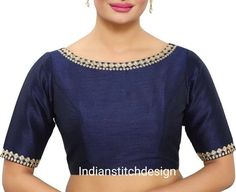 Indian Traditional Blue Silk Boat neck Blouse With Fancy Lace, Elbow Sleeves Blouse, India Blouse Saree Blouse, Women's Blouse Fabric-- Silk  Elbow sleeves Blouse Boat Neck Blouse Fancy lace Blouse Back Hook Blouse Not Padded Blouse Available In All Size.. Boat Neck Blouse Saree Look, Botnik Neck Blouse, Silk Blouses For Women Saree, Front Boat Neck Blouse Designs Latest, Board Neck Blouse Design, Back Hook Blouse Neck Designs, Trendy Front Neck Blouse Designs, Elbow Hands Designs For Blouses, Bote Neck Blouse Designs