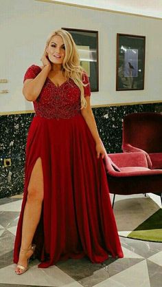 Plus Size Burgundy Wine Red Mother of Bride/ Groom Dress Simple Evening Formal Gowns Prom Dress sold by Wedding store. Shop more products from Wedding store on Storenvy, the home of independent small businesses all over the world. Beaded Prom Dresses, High Low Dress Formal, Plus Size Evening Gown, Evening Gowns With Sleeves, Big Size Dress, Sukienki Plus Size, Dresses V Neck, Plus Size Gowns, Plus Size Formal