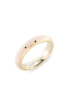 A modern stacking ring features hand-painted, high-gloss ceramic accents. Exclusive retailer Sterling silver/9k-gold plate/ceramic Imported Plate Ceramic, Stacking Ring, Stacking Rings, High Gloss, Halo, Gold Plate, It Cast, Nordstrom, Size 6